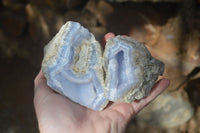 Natural Blue Lace Agate Geode Specimens  x 6 From Nsanje, Malawi - Toprock Gemstones and Minerals 