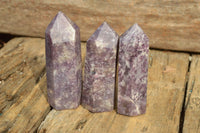 Polished Purple Lepidolite Towers With Pink Rubellite x 6 From Madagascar - TopRock