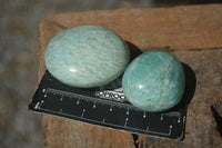 Polished Blue Amazonite Palm Stones  x 12 From Ambositra, Madagascar - Toprock Gemstones and Minerals 