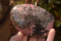 Polished  Pink & Black Rhodonite Standing Free Forms x 2 From Madagascar