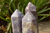 Polished Purple Lepidolite Towers With Pink Rubellite x 6 From Madagascar - TopRock