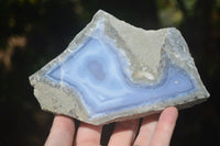 Polished Blue Lace Agate Geodes  x 6 From Nsanje, Malawi - Toprock Gemstones and Minerals 