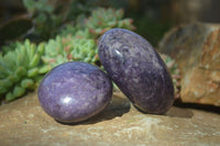 Polished Large Lepidolite Palm Stones  x 6 From Zimbabwe