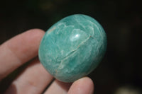 Polished Blue Amazonite Palm Stones  x 12 From Ambositra, Madagascar - Toprock Gemstones and Minerals 