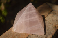 Polished Pink Rose Quartz Pyramids (A Grade) x 2 From Madagascar - Toprock Gemstones and Minerals 