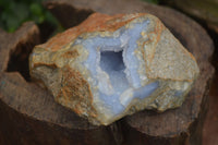 Natural Blue Lace Agate Geode Specimens  x 3 From Malawi - Toprock Gemstones and Minerals 