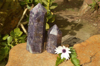 Polished Deep Purple Gemmy Lepidolite Crystals With Pink Tourmaline Inclusions In One  x 2 From Madagascar - TopRock