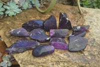 Polished One Side Polished Purpurite Free Forms x 12 From Erongo, Namibia