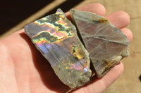 Polished Half Polished Purple Labradorite Slabs x 24 From Madagascar - TopRock