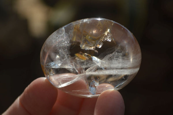 Polished Semi Optic Quartz Galet / Palm Stones x 12 From Madagascar