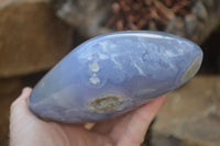 Polished Blue Lace Agate Standing Free Form x 1 From Nsanje, Malawi