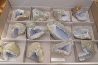 Natural Blue Lace Agate Geode Specimens  x 12 From Nsanje, Malawi