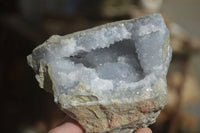 Natural Blue Lace Agate Geode Specimens  x 6 From Nsanje, Malawi - Toprock Gemstones and Minerals 