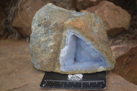 Natural Blue Lace Agate Geode Specimens  x 3 From Malawi - Toprock Gemstones and Minerals 