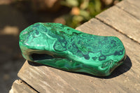 Polished Malachite Free Forms With Stunning Flower & Banding Patterns x 2 From Kolwezi, Congo - TopRock