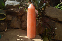 Polished Orange Twist Calcite Tower x 1 From Maevantanana, Madagascar