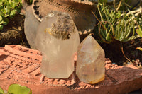 Polished Mica Included Large Sceptre Crystal & Rainbow Included Quartz Crystal x 2 From Madagascar - TopRock