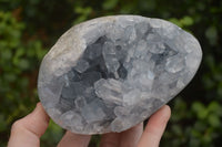 Polished Blue Celestite Crystal Centred Egg x 1 From Sakoany, Madagascar - Toprock Gemstones and Minerals 