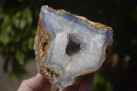 Natural Blue Lace Agate Geode Specimens  x 3 From Malawi - Toprock Gemstones and Minerals 