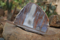 Polished One Side Polished Agate Free Forms  x 2 From Southern Africa