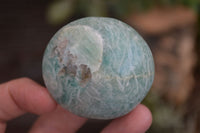 Polished Blue Amazonite Palm Stones  x 12 From Ambositra, Madagascar - Toprock Gemstones and Minerals 