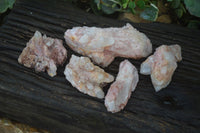 Natural Pink Candle Quartz Specimens   x 5 From Madagascar