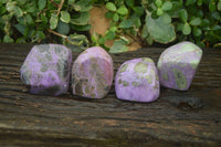 Polished Stichtite & Serpentine Free Forms x 4 From Barberton, South Africa