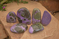 Polished  Stichtite & Serpentine Standing Free Forms x 6 From Barberton, South Africa