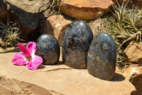 Polished Rare Iolite / Water Sapphire Standing Free Forms  x 3 From Madagascar - TopRock