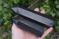 Polished Black Basalt Points  x 5 From Madagascar