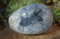 Polished Blue Celestite Egg Geodes  x 2 From Sakoany, Madagascar