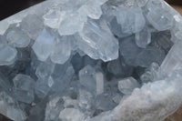 Polished Blue Celestite Crystal Centred Egg x 1 From Sakoany, Madagascar - Toprock Gemstones and Minerals 