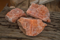 Natural New Sunset Orange Calcite Specimens  x 3 From Spitzkop, Namibia