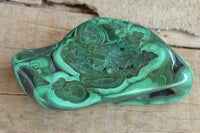 Polished Malachite Free Forms With Stunning Flower & Banding Patterns x 2 From Kolwezi, Congo - TopRock