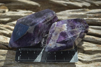 Polished Dark Purple Chevron Amethyst Points  x 6 From Zambia - Toprock Gemstones and Minerals 