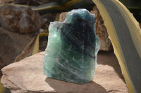 Polished Watermelon Fluorite Standing Free Form  x 1 From Uis, Namibia