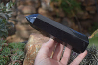 Polished Black Basalt Points  x 5 From Madagascar