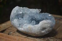 Polished Blue Celestite Crystal Centred Egg x 1 From Sakoany, Madagascar - Toprock Gemstones and Minerals 