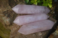 Polished Double Terminated Pink Rose Quartz Points  x 4 From Ambatondrazaka, Madagascar - TopRock