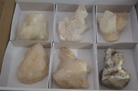 Natural Cathedral Window Quartz Crystals  x 6 From Madagascar