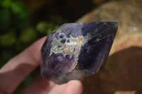 Polished Dark Purple Chevron Amethyst Points  x 6 From Zambia - Toprock Gemstones and Minerals 