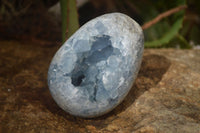 Polished Blue Celestite Egg Geodes  x 2 From Sakoany, Madagascar