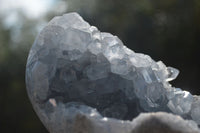 Polished Blue Celestite Crystal Centred Egg x 1 From Sakoany, Madagascar - Toprock Gemstones and Minerals 