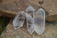 Polished Double Terminated Clear Quartz Crystals x 6 From Madagascar - TopRock