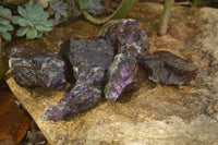 Natural Metallic Purpurite Cobbed Specimens x 6 From Erongo, Namibia