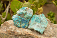 Natural Rough Blue Shattuckite Specimens  x 12 From Kaokoveld, Namibia - TopRock