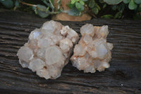 Natural Cascading Smokey Quartz Clusters x 2 From Luena, Congo