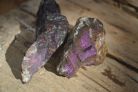 Natural Metallic Purpurite Cobbed Specimens x 6 From Erongo, Namibia