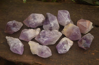 Natural Single Jacaranda Amethyst Crystals x 12 From Zambia