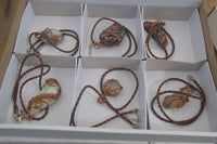 Polished Mixed Copper Wire Wrapped Pendants  x 6 From Madagascar